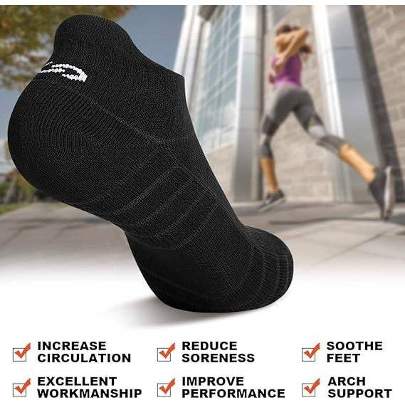 Set of 6 MSRP $20 Lapulas Men's & Women's M Black Athletic Running Ankle Socks