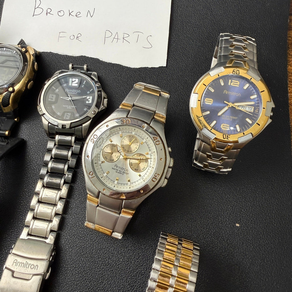 Set of 6 Armitron Men's Watches Analog & Digital Mix BROKEN FOR PARTS