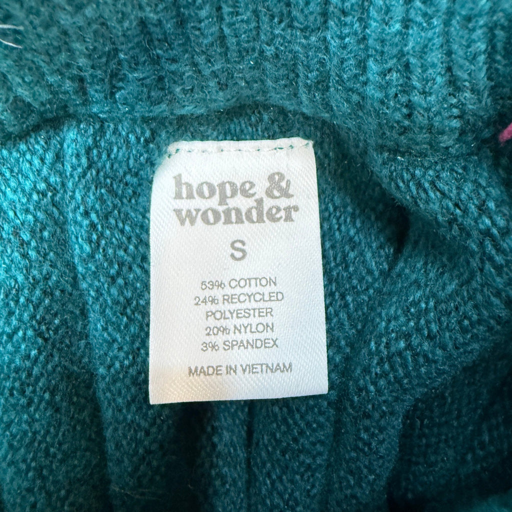 MSRP $38 Hope & Wonder Womens S Bold Teal Knit Pleated Sweater Skirt