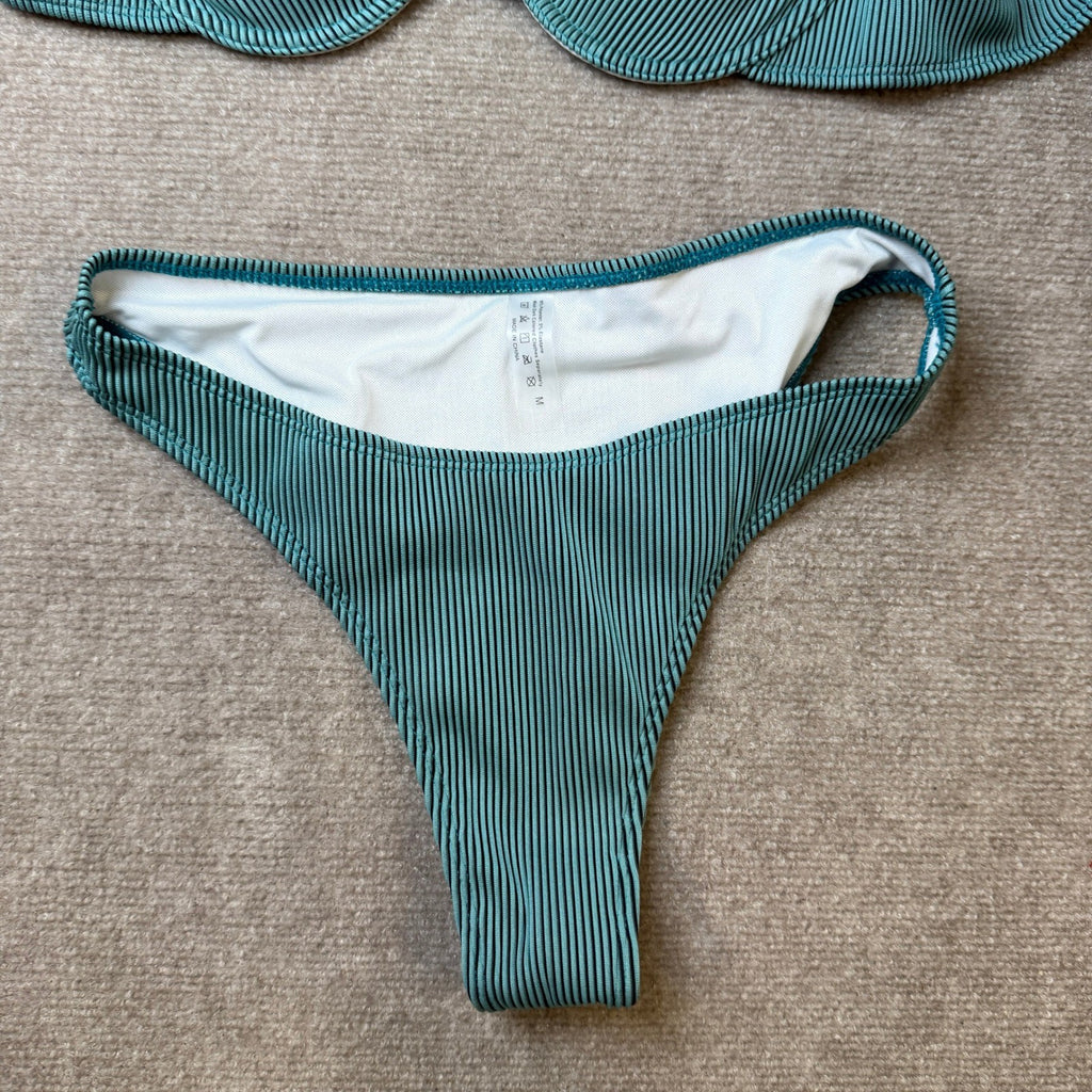 MSRP $39 SweatyRocks Women's M Two Piece Bikini Set Striped Print Push Up Swims