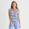 MSRP $44 Black Label by Evan-Picone Womens M Sky Blue Sleeveless Blouse Square