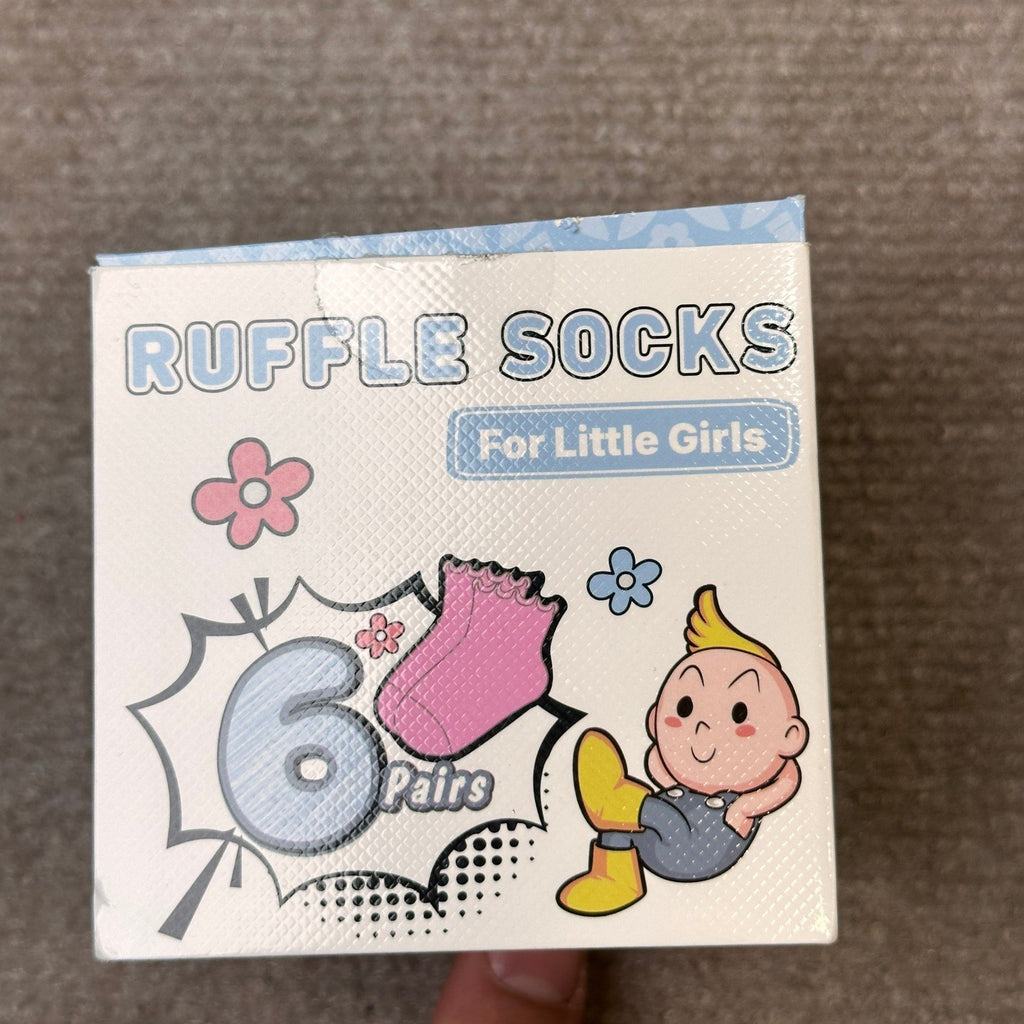 MSRP $21 Simply Kids 6 Pairs 6-12 Months Ruffle Socks, Baby Little Girl Kids G
