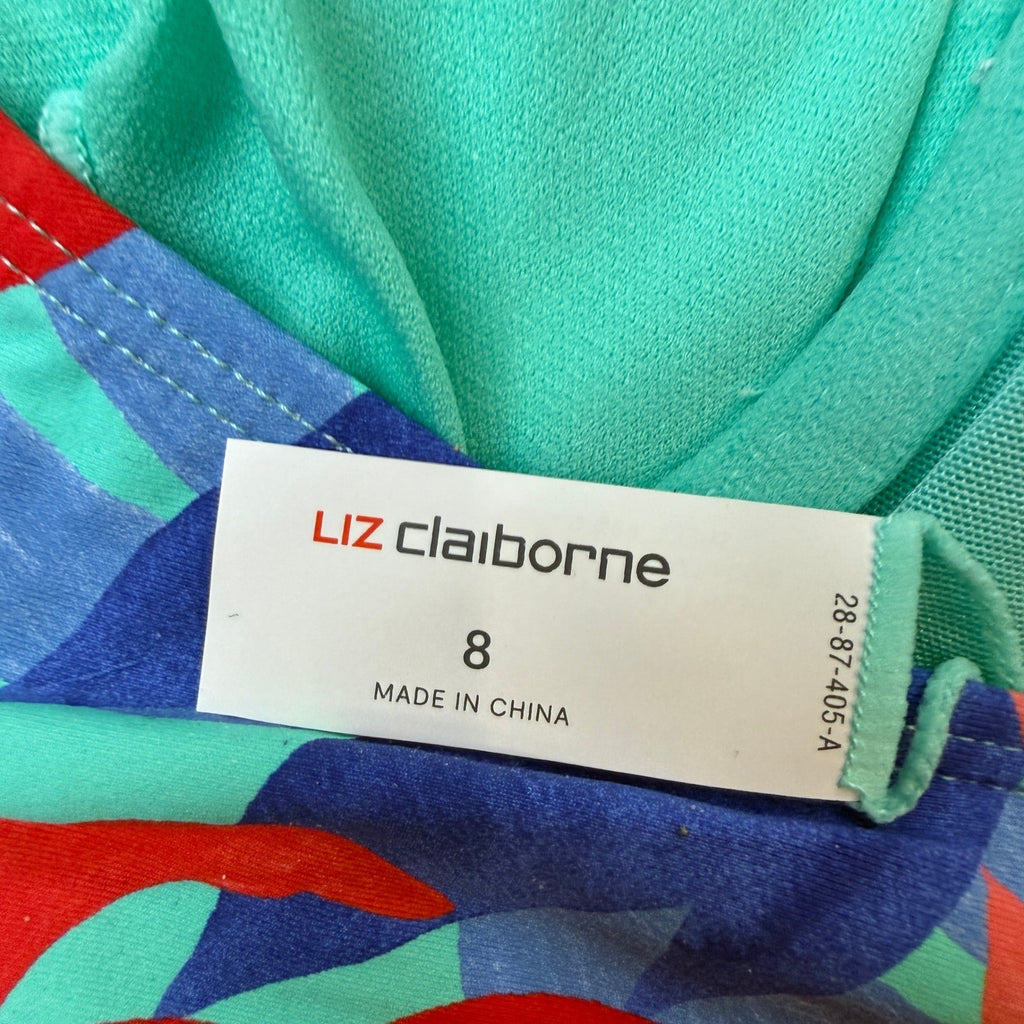 MSRP $99 Liz Claiborne Womens 8 Island Vibes Halter One Piece Swimsuit