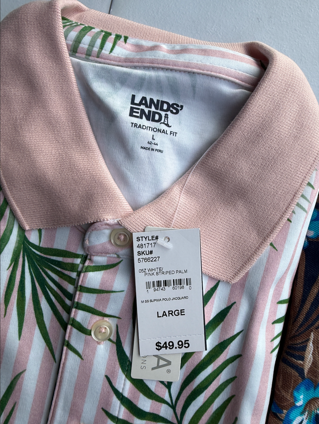 2 Pack Lands' End Polo Mens Large Traditional Fit Cotton Brand New