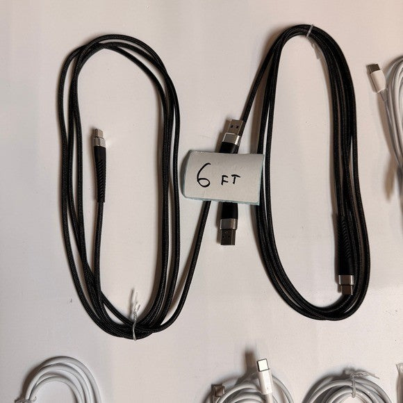 Lot of 8 USB C to C / USB-A to C / C to Lightning Charging Cables 3ft 6ft 10ft