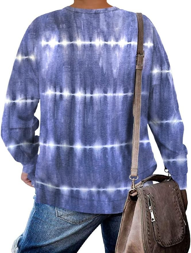 DOLNINE Plus-Size Women's 14W-18W Casual Sweatshirt Top Side Slit Pullover Shirt