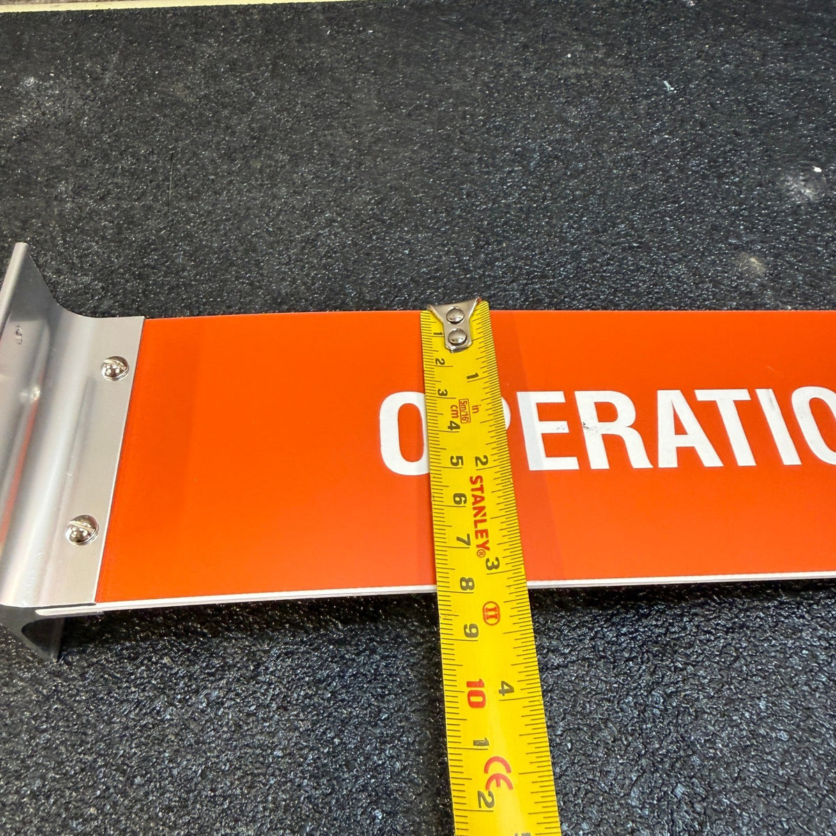 Operations Wall Mount Projecting Corridor Sign 3x10" Red & White w/ Bracket