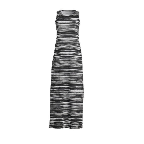 Lands' End Women's S LONG Sleeveless Swim Cover-up Cotton Jersey Maxi Dress Bl