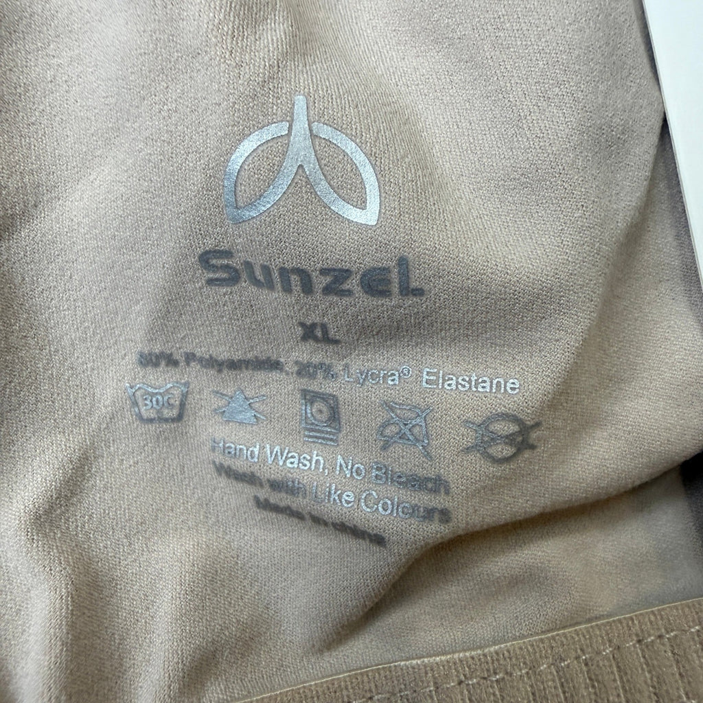 MSRP $24 Sunzel Women's XL Beige Built-in Bra V Neck Longline Sports Bra for Yo