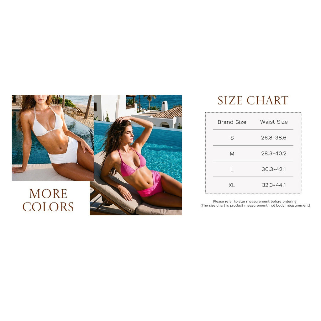 MSRP $33 GORGLITTER Women's L Cheeky High Waisted Ruched Thong Bikini