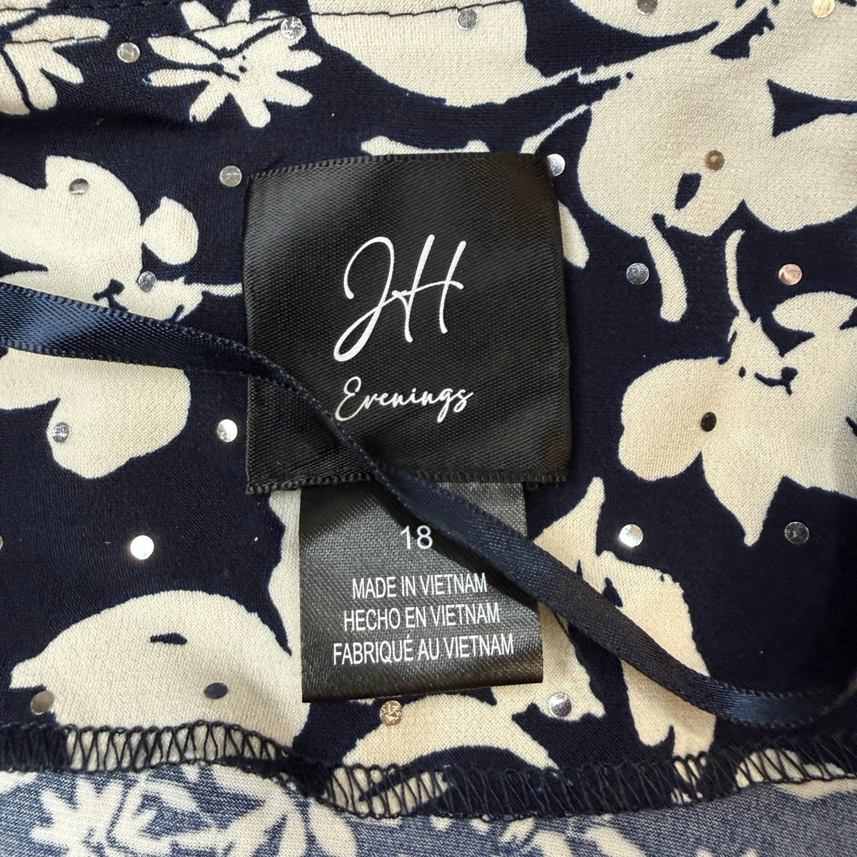 MSRP $130 Jessica Howard Womens 18 Navy Multi Midi Floral Jacket Dress